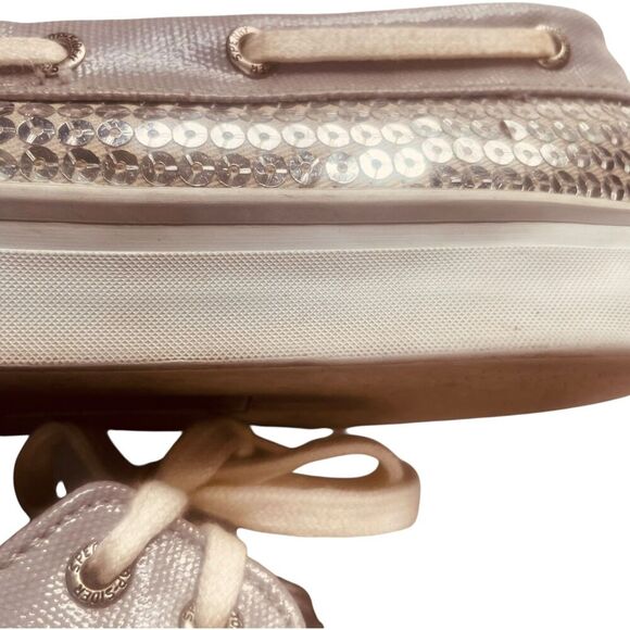 Sperry | Bahama Pewter Sequin Boat Shoes Sparkle Top-Siders | Size 10 | GUC - Picture 11 of 11